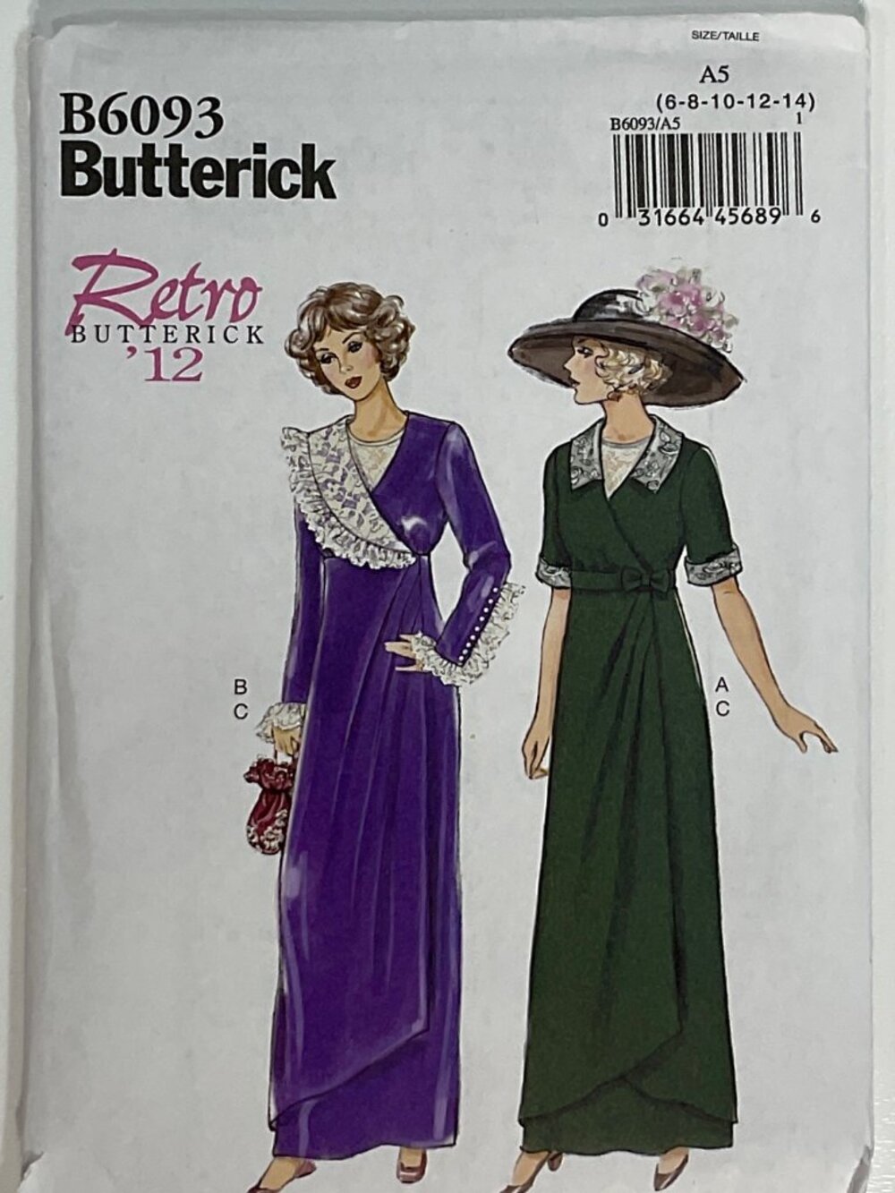 Butterick B6093 Retro '12 Dresses Sewing Pattern Sz A5 (6-14) Uncut Easy Pattern
